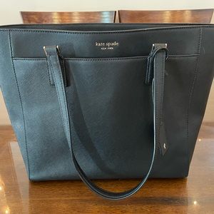 Kate Spade black Saffiano Leather Laptop Tote Work Handbag Purse